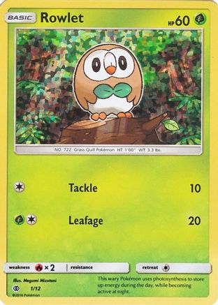 Rowlet - 1/12/12  - Holofoil McDonalds Promos 2017 - Promo