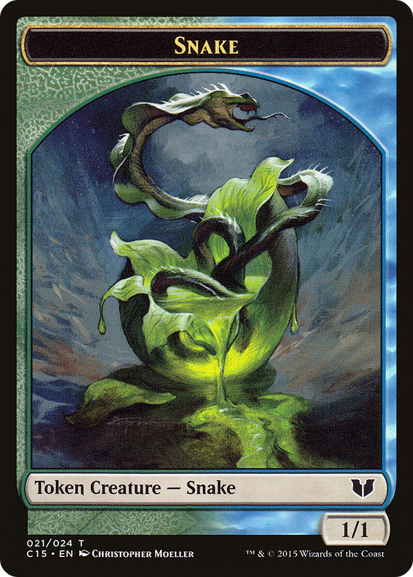 Snake (021) // Saproling Double-Sided Token (C15-21 // 16) - Commander 2015 Tokens