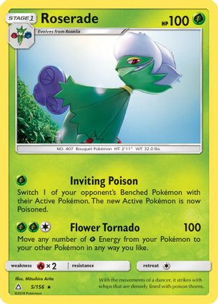 Roserade/156  - Reverse Holofoil SM  Ultra Prism - Rare