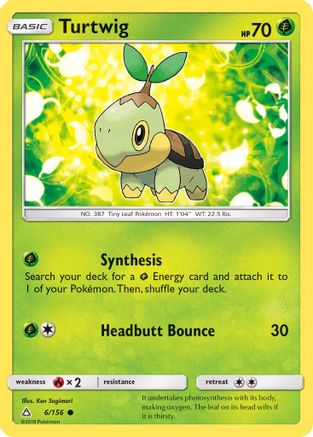 Turtwig (6) (6) 006  - Reverse Holofoil SM  Ultra Prism - Common
