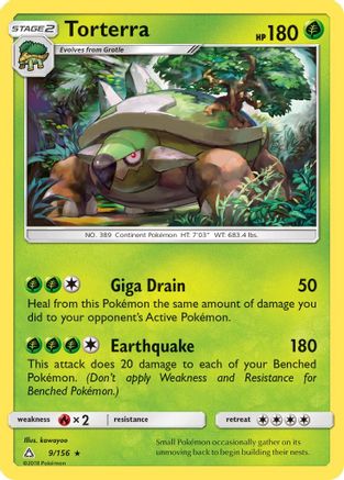 Torterra 009  - Reverse Holofoil SM  Ultra Prism - Holo Rare