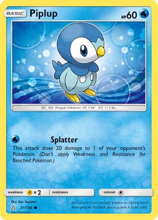 Piplup (31) (31) 031  - Reverse Holofoil SM  Ultra Prism - Common