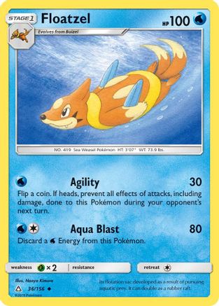 Floatzel 036/156  SM  Ultra Prism - Uncommon