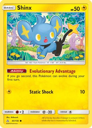 Shinx (45) (45) 045  - Reverse Holofoil SM  Ultra Prism - Common