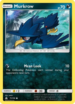 Murkrow 071  - Reverse Holofoil SM  Ultra Prism - Common