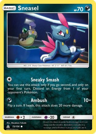Sneasel 073/156  - Reverse Holofoil SM  Ultra Prism - Common