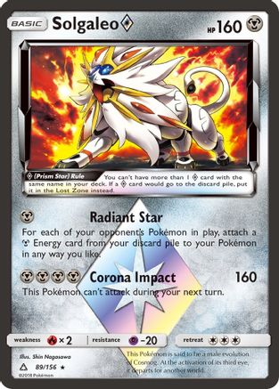 Solgaleo Prism Star 089  - Holofoil SM  Ultra Prism - Prism Rare
