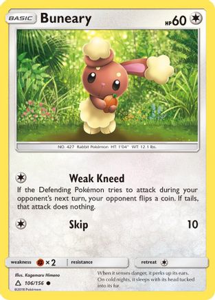 Buneary 106  - Reverse Holofoil SM  Ultra Prism - Common