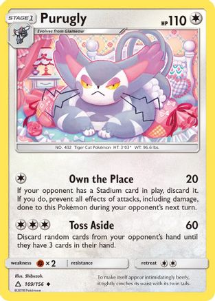 Purugly 109  SM  Ultra Prism - Uncommon