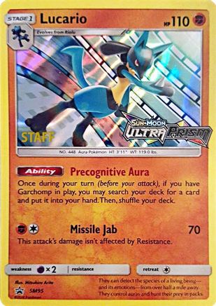 Lucario - SM95 (Prerelease) [Staff]  - Holofoil SM Promos - Promo