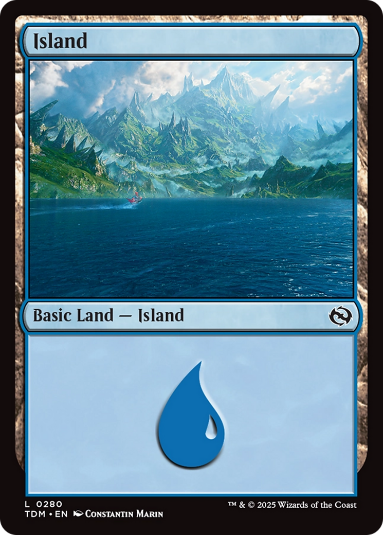 Island (0280) (TDM-280) - Tarkir: Dragonstorm Foil
