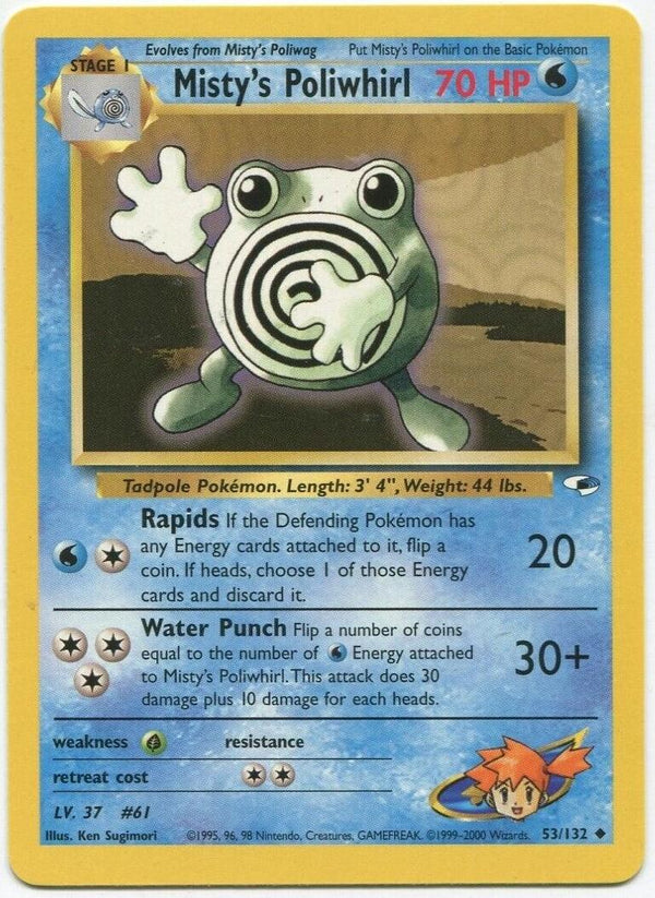 Misty's Poliwhirl 053  - Unlimited Gym Heroes - Uncommon