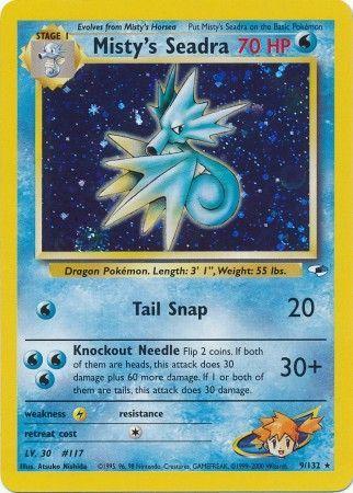 Misty's Seadra 009  - Unlimited Holofoil Gym Heroes - Holo Rare