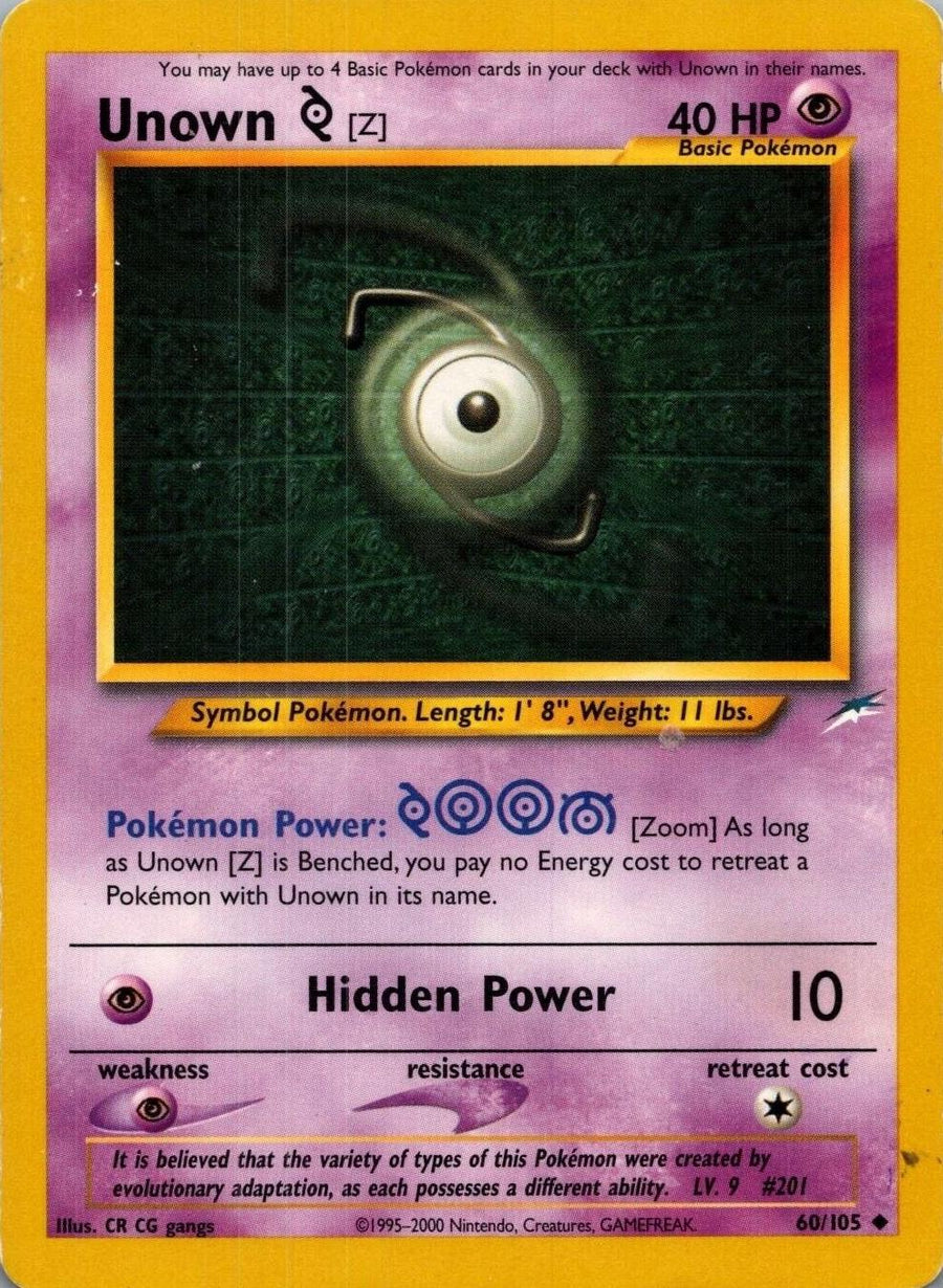 Unown [Z]/105  - Unlimited Neo Destiny - Uncommon