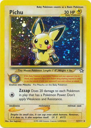 Pichu 012  - Unlimited Holofoil Neo Genesis - Holo Rare
