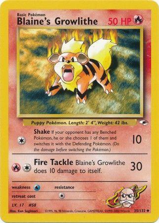 Blaine's Growlithe (35) (35) 035  - Unlimited Gym Heroes - Uncommon