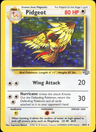 Pidgeot (8) (8) 008  - Unlimited Holofoil Jungle - Holo Rare