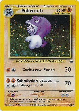 Poliwrath (9)/75  - Unlimited Holofoil Neo Discovery - Holo Rare