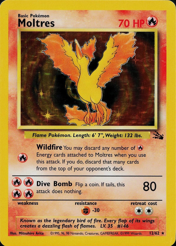 Moltres (12) (12) 012  - Unlimited Holofoil Fossil - Holo Rare