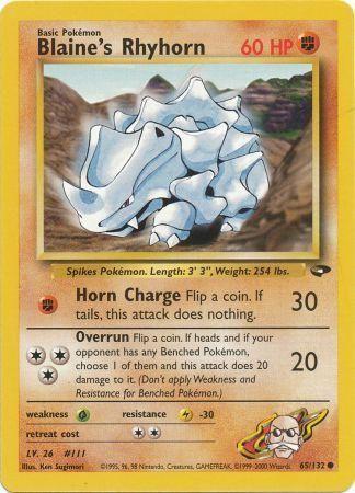 Blaine's Rhyhorn 065  - Unlimited Gym Challenge - Common