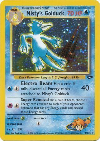 Misty's Golduck 012  - Unlimited Holofoil Gym Challenge - Holo Rare