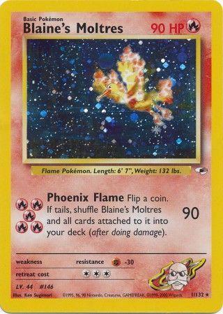 Blaine's Moltres 001  - Unlimited Holofoil Gym Heroes - Holo Rare