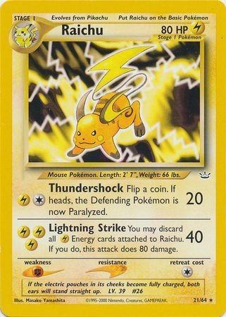 Raichu 021  - Unlimited Neo Revelation - Rare