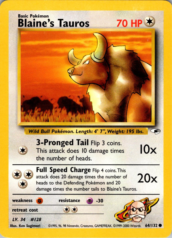 Blaine's Tauros 064  - Unlimited Gym Heroes - Common