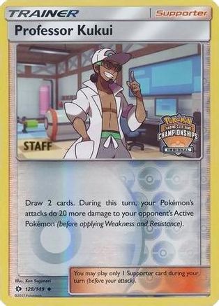Professor Kukui - 128/149 (Regional Championships) [Staff]/149  - Reverse Holofoil League & Championship Cards - Promo