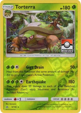 Torterra (Pokemon League) 009/156  - Reverse Holofoil League & Championship Cards - Promo