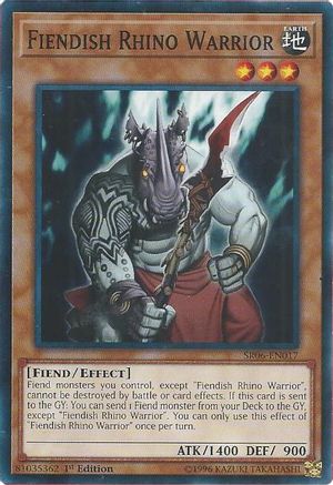 Fiendish Rhino Warrior (SR06-EN017) - Structure Deck: Lair of Darkness 1st Edition