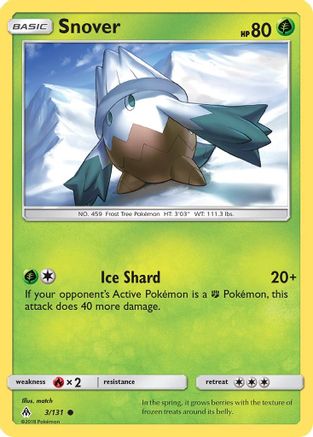 Snover  - Reverse Holofoil SM  Forbidden Light - Common