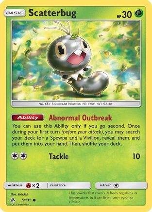 Scatterbug (5)/131  - Reverse Holofoil SM  Forbidden Light - Common