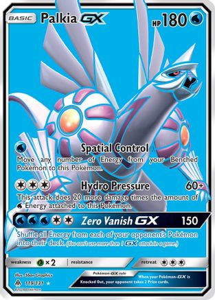 Palkia GX (Full Art)  - Holofoil SM  Forbidden Light - Ultra Rare