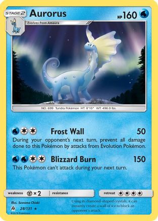 Aurorus 028  - Holofoil SM  Forbidden Light - Holo Rare