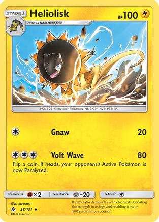 Heliolisk  - Reverse Holofoil SM  Forbidden Light - Uncommon