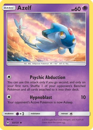 Azelf 043  - Reverse Holofoil SM  Forbidden Light - Uncommon