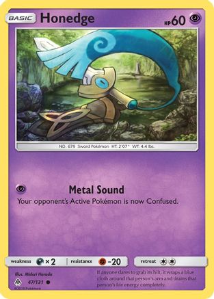 Honedge (47)  - Reverse Holofoil SM  Forbidden Light - Common