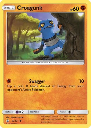 Croagunk  - Reverse Holofoil SM  Forbidden Light - Common