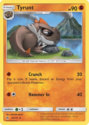 Tyrunt 068  - Reverse Holofoil SM  Forbidden Light - Uncommon