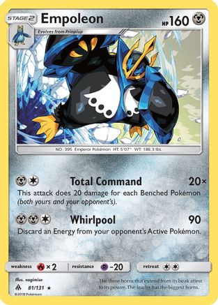 Empoleon 081  - Reverse Holofoil SM  Forbidden Light - Holo Rare