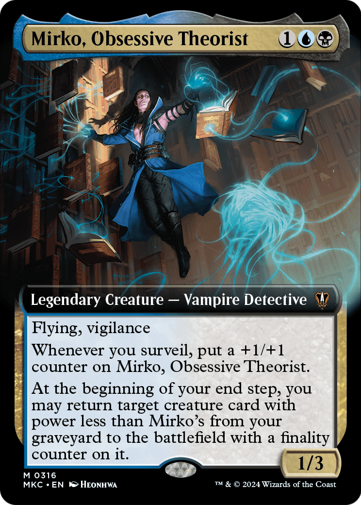 Mirko, Obsessive Theorist (Extended Art) (MKC-316) - Murders at Karlov Manor Commander: (Extended Art) Foil