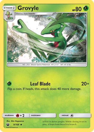 Grovyle 009  - Reverse Holofoil SM  Celestial Storm - Uncommon