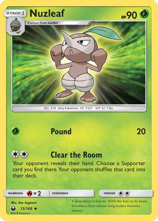 Nuzleaf  - Reverse Holofoil SM  Celestial Storm - Uncommon