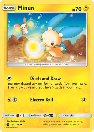 Minun 054  - Reverse Holofoil SM  Celestial Storm - Uncommon