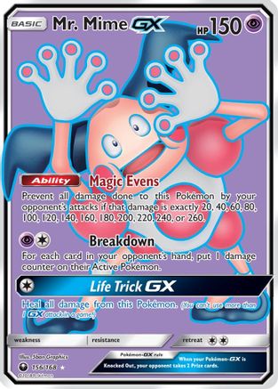 Mr. Mime GX (Full Art)  - Holofoil SM  Celestial Storm - Ultra Rare