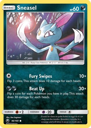 Sneasel/168  - Reverse Holofoil SM  Celestial Storm - Common