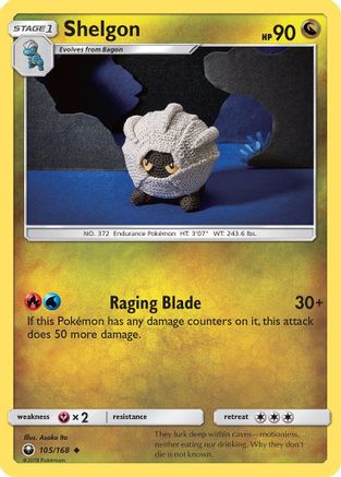 Shelgon 105  - Reverse Holofoil SM  Celestial Storm - Uncommon