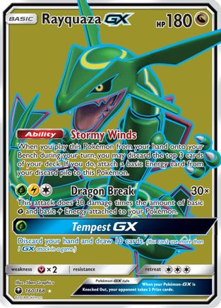 Rayquaza GX (Full Art)  - Holofoil SM  Celestial Storm - Ultra Rare