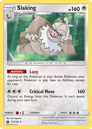 Slaking  - Holofoil SM  Celestial Storm - Holo Rare